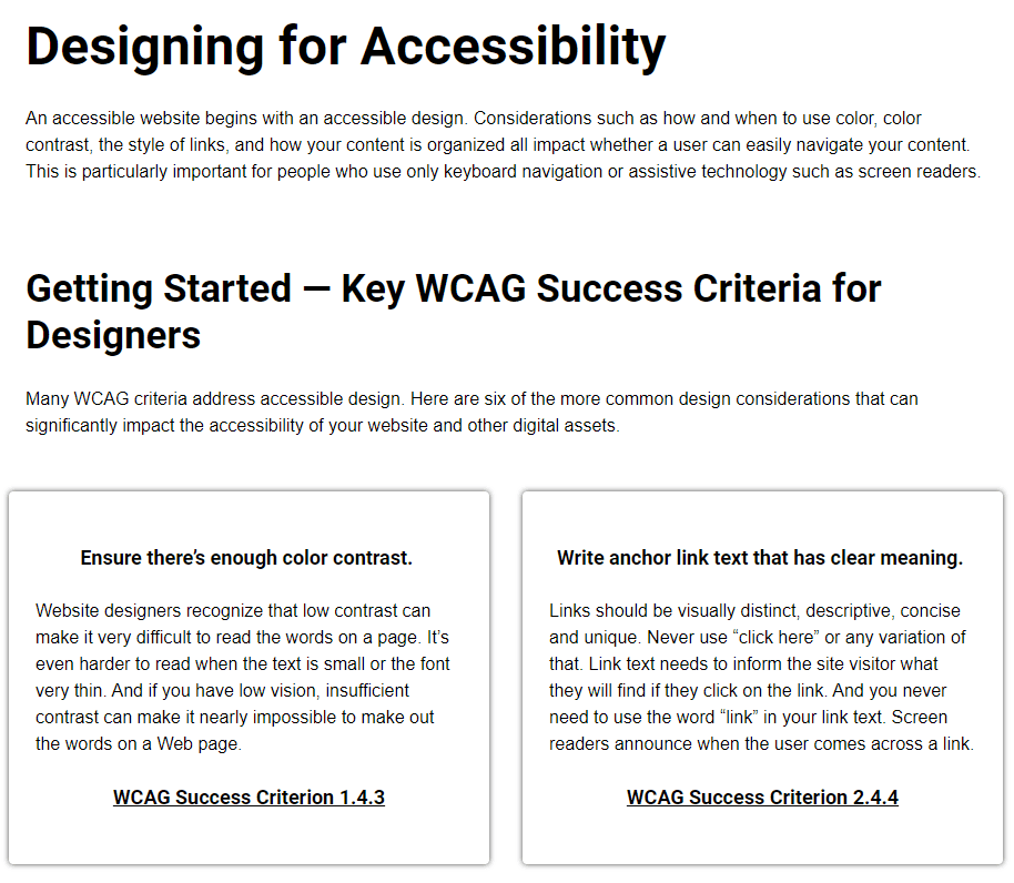 WCAG for Association Website Design - Accessibility in Design
