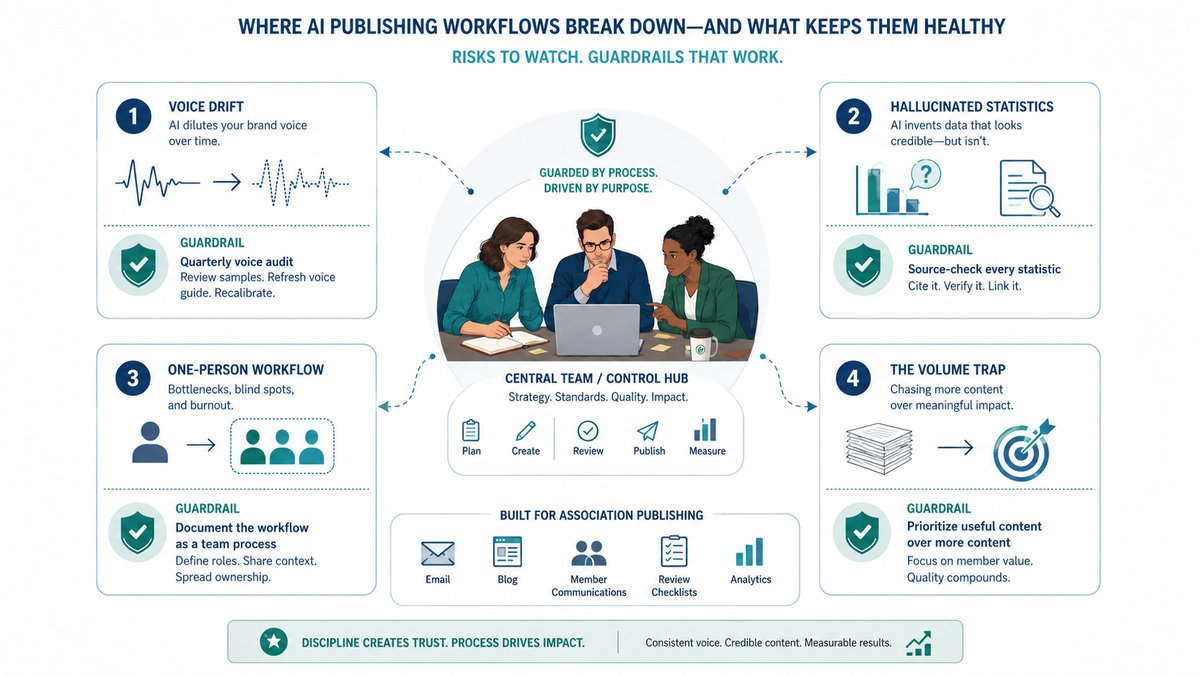 Where AI publishing workflows for associations break down and what keeps them healthy