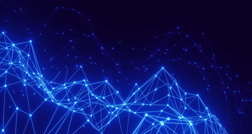 Abstract network connection lines representing AMS website integration