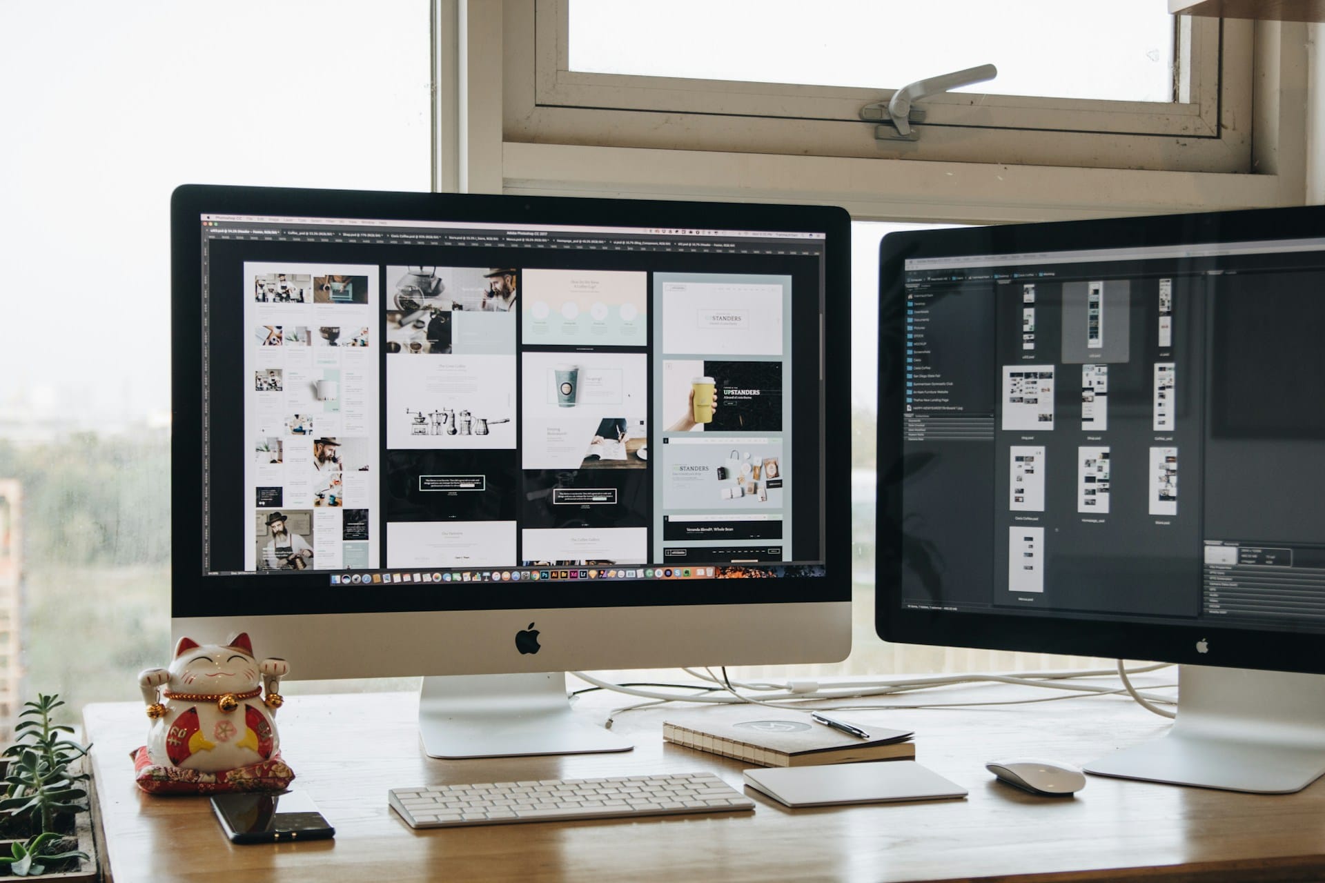 Association website design workspace showing a site layout on screen
