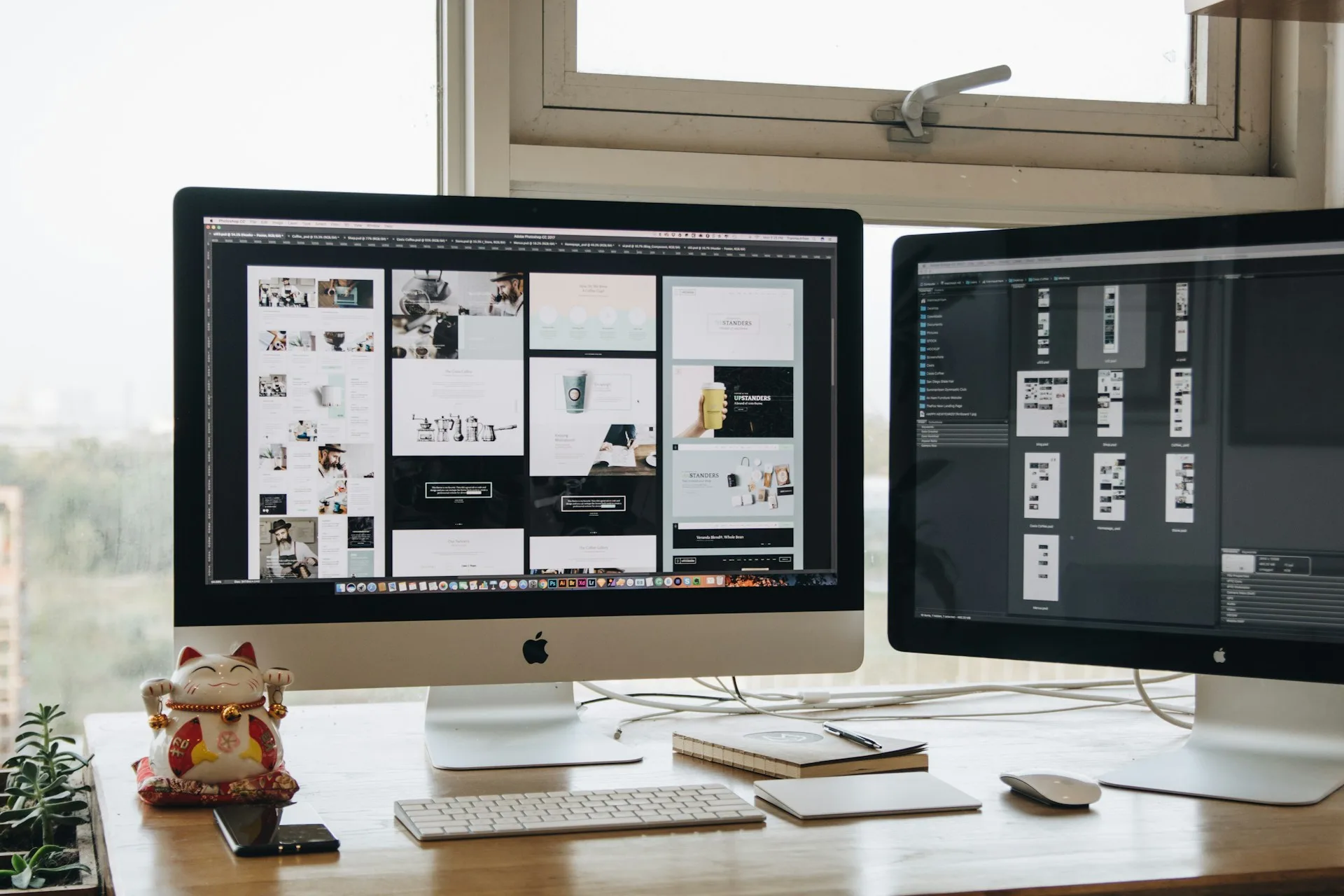 Association website design workspace showing a site layout on screen