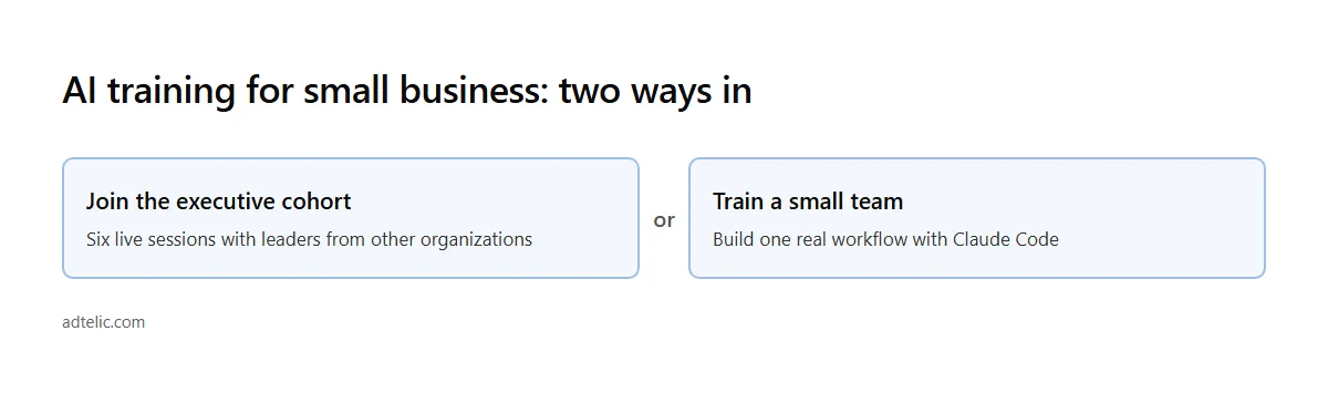AI training for small business: join the executive cohort or train a small team